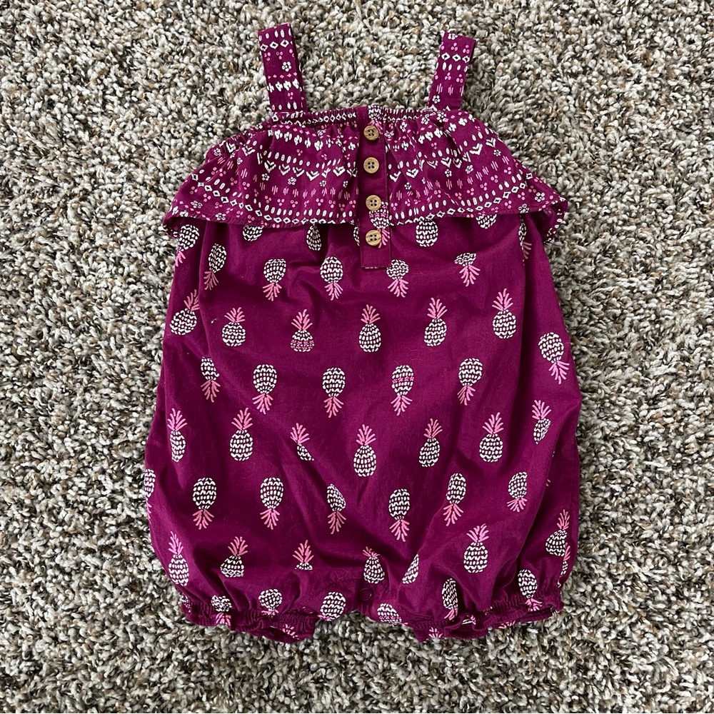 6M✨Pineapple Tank Top Romper in Dark Purple
